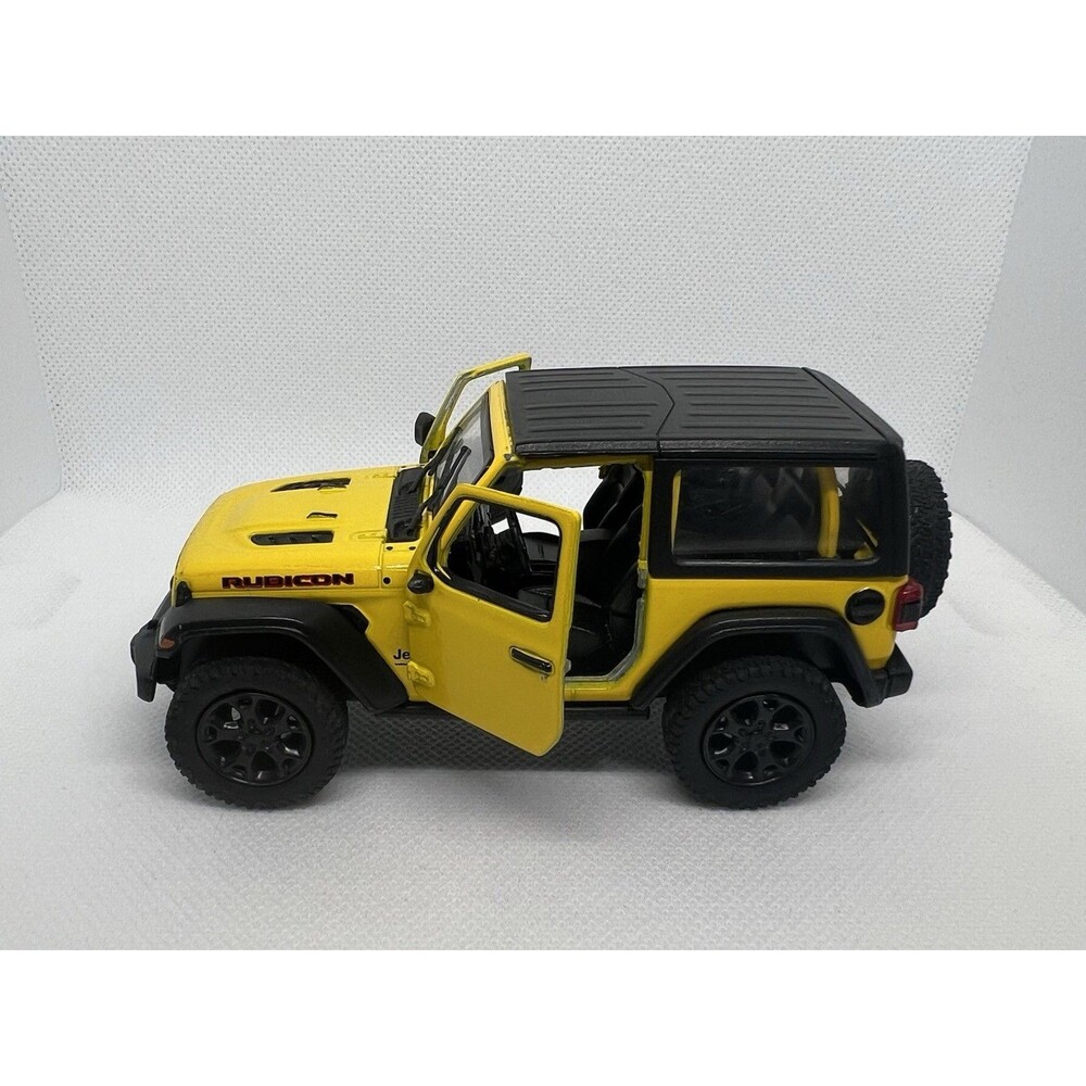 Kinsmart 1/34 Yellow  2018 Jeep Wrangler Rubicon KT5412 GUC